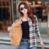Winter Warm Women Velvet Thicker Jacket Plaid Shirt Style Coat Casual Outerwear