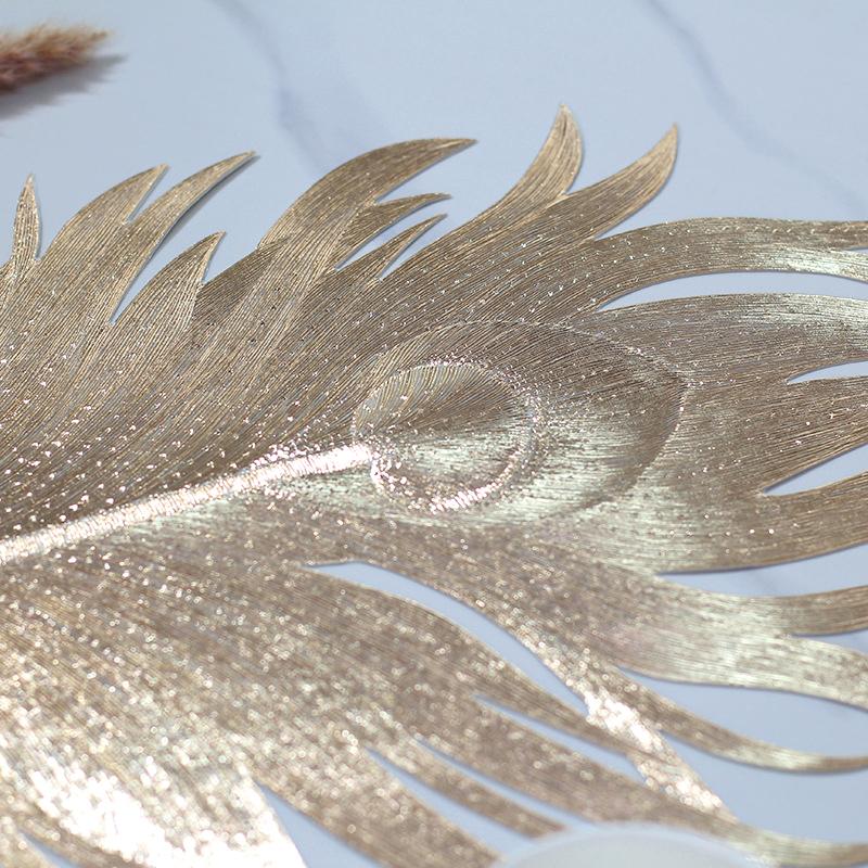1PC Daily Decoration Light Luxury Table Mats Home Imitation Feather Texture Pattern Retro Insulation Dining Table Mat Hotel