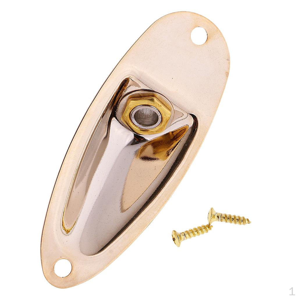 Boat Shape Output Plate Socket with Mounting Screws for Electric Guitar Bass