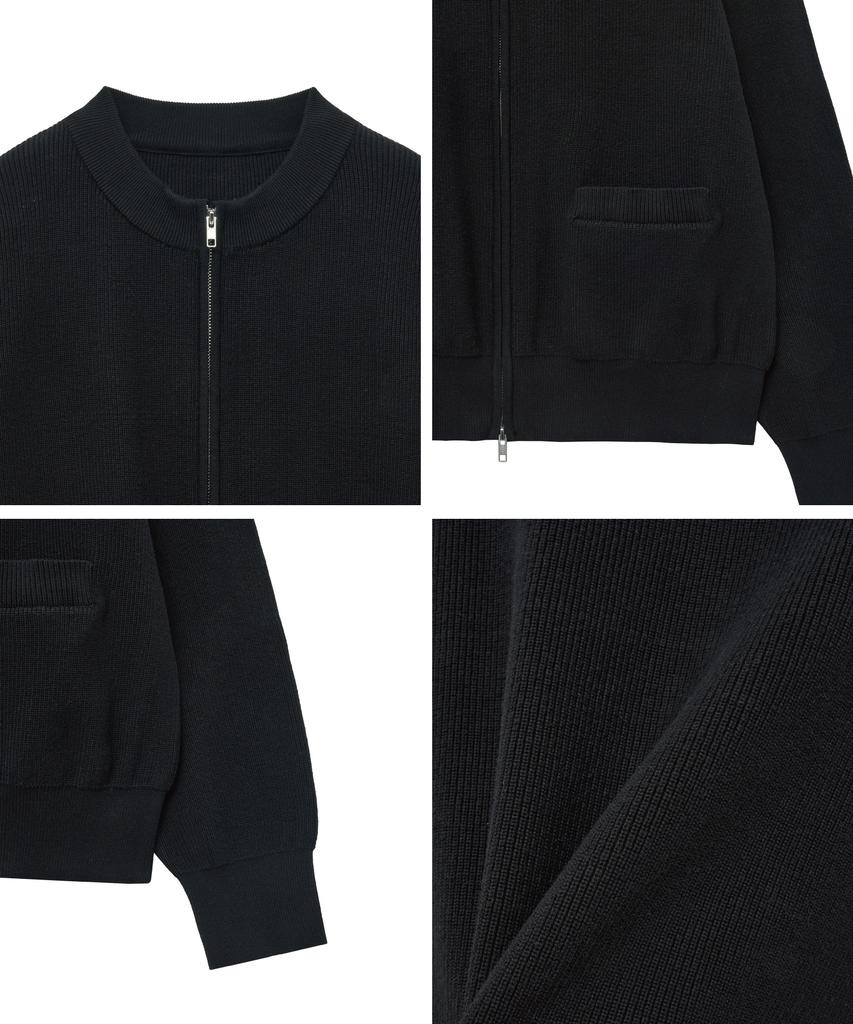 Big Union Zip-Up Knit Jacket (Black)