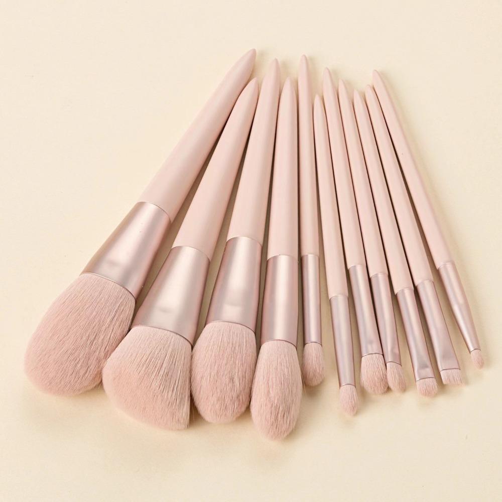 11pcs Professional Pink Makeup Brushes Set Soft-bristled Brush Foundation Brush  Concealer