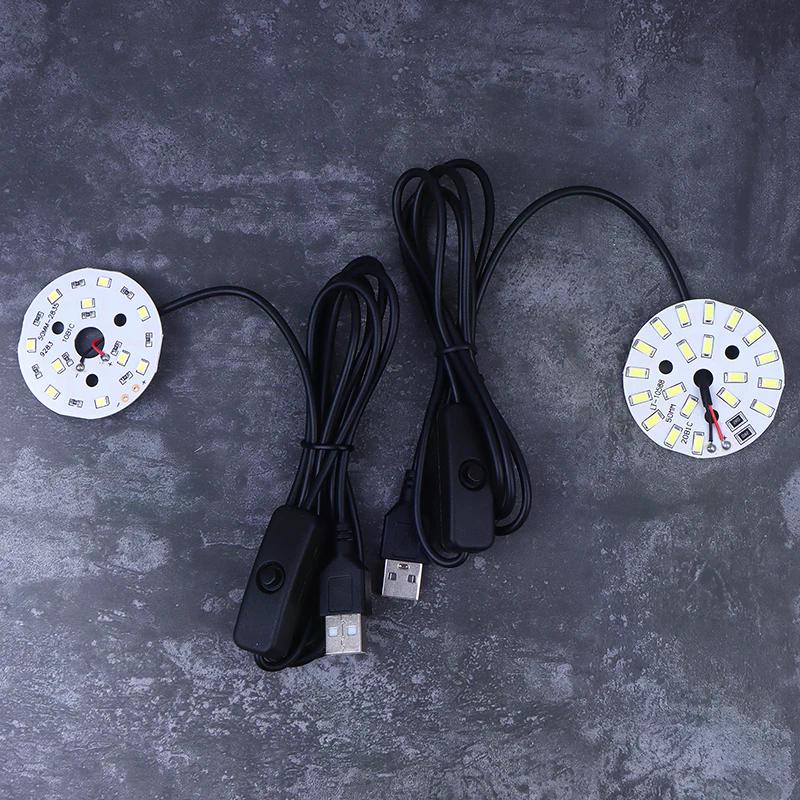 Hot! 1Pc USB Plug DC5V LED Light Source SMD 5730/2835 LED Light Beads Ring Chip With Black 1.5M Swtich Cable 3/5/10W White Light