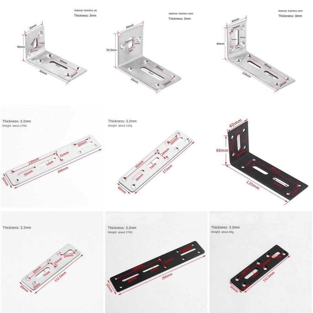 Stainless Steel/Iron Corner Brackets Wall Mounted Durable Angle code Space Saving Useful Shelf Bracket Hardware
