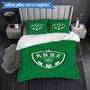 3PCS Asse Saint-etienne Crest Bedding Set 2D Printing (Includes 1 Duvet Cover + 2 Pillowcases Coreless), Bedroom decor,Fan gift