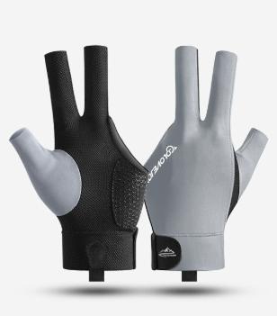 

1pc Snooker Glove Breathable Sweat Wicking Thin Non Slip 3 Finger Open for Left Hand Pool Billiards Cue Sports сірий колір