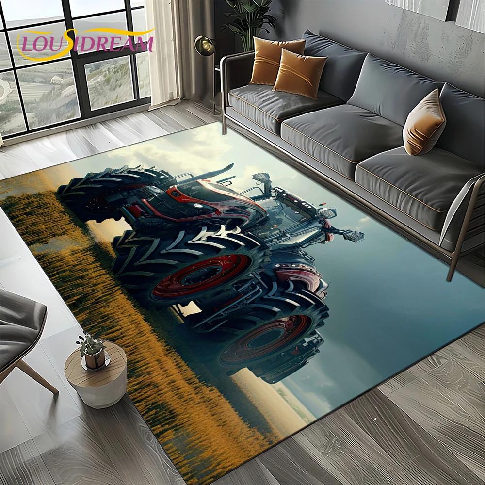 27 Style Truck Retro 3D Tractor Car Carpet Rug for Living Room Bedroom Home Sofa Decoration,Kid Area Rug Non-slip Floor Mat Gift