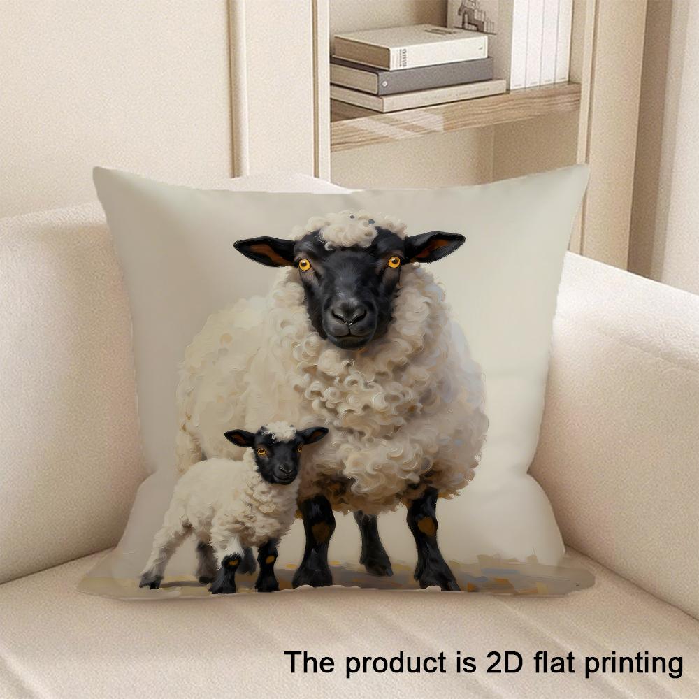 1pc Cute Animal Pattern 2D Flat Printing Pillowcases Sofa cushion cover home bedroom room decoration