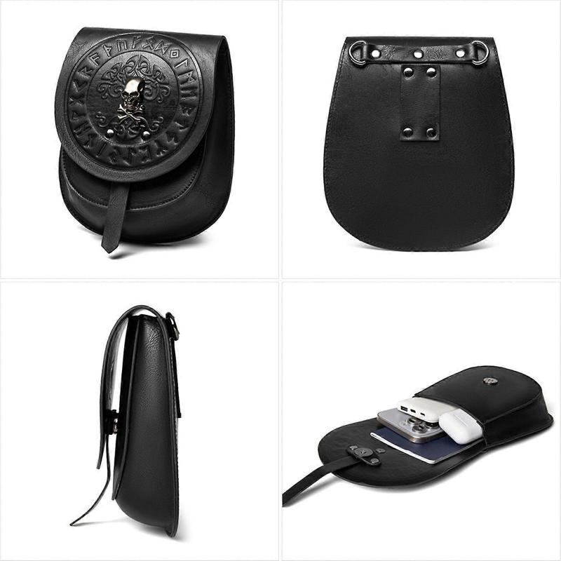 Elegant PU Leather Crossbody Bag For Women Retro Waist Bags With Unique Medieval European Shoulder Bags  Coffee