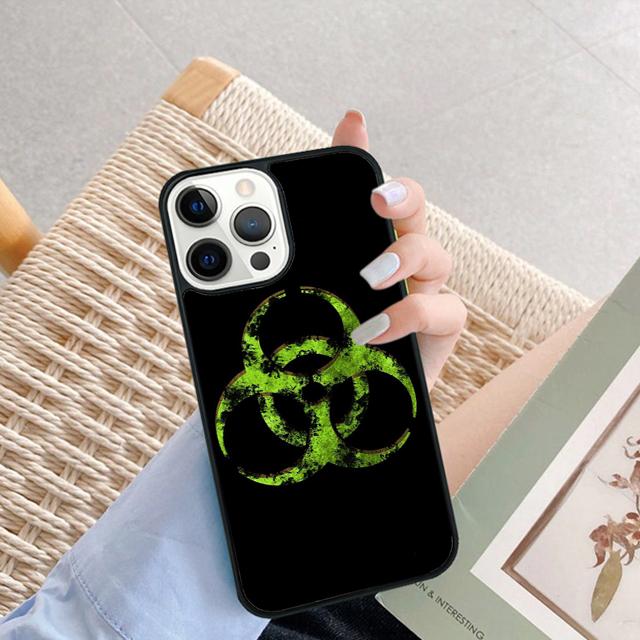 Biohazard Symbol Phone Case For iPhone 17 Air 16 15 14 plus 12 13 Pro max Soft Bumper Shell Cover coque