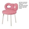 Vanity Stool with Bowknot Backrest Living Room Women Girls Bedroom Makeup Chair Adjustable Foot Pads Armless Dressing Chair Side Table Seat