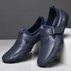 High Quality Casual Leather Outdoor Antiskid Loafers Breathable Flat Designer Handmade Soft Bottom Walking Shoes Plus Size 38-47