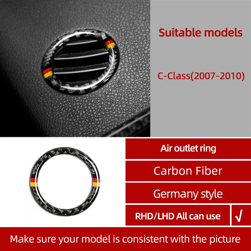 BETTERHUMZ For Mercedes Benz W204 C Class Accessories Carbon Fiber Central Control Gear Shifter Panel Trim Sticker Car Interior