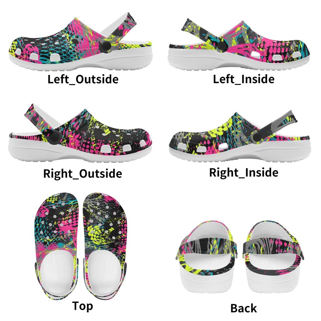 Women Men EVA Garden Clogs Printed Lightweight Breathable Slip On Shoes Beach Pool Bathroom Home Summer Wear Pool Shower Use