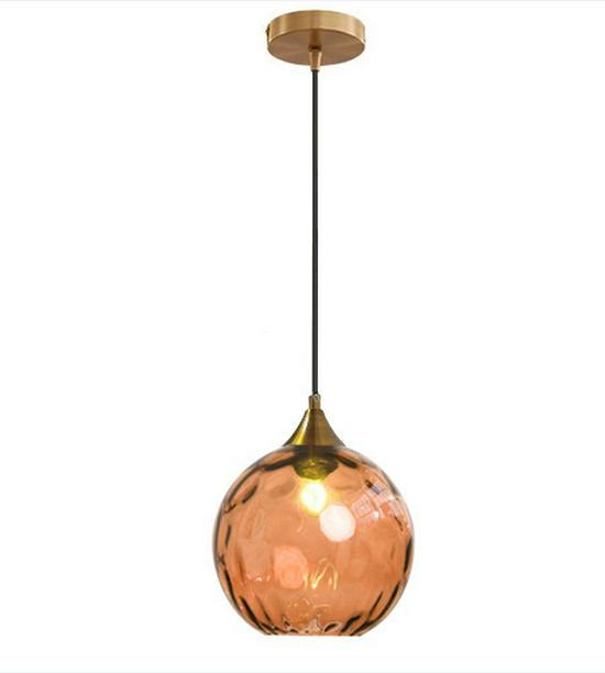 Nordic Colorful Water Ripple Glass Sphere Pendant Lamp for Bedroom or Bar.