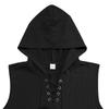 Summer Thin Casual Hooded Pure Color Lace-up Sleeveless Men's Tank Tops