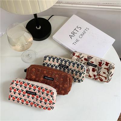 Federmäppchen Koreanische Schreibwaren Retro Blume Federmäppchen für Mädchen Material Escolar