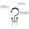 12 Pack Rust Proof Metal Shower Curtain Hooks Double Glide Curtain Rings for Bathroom Shower Rods