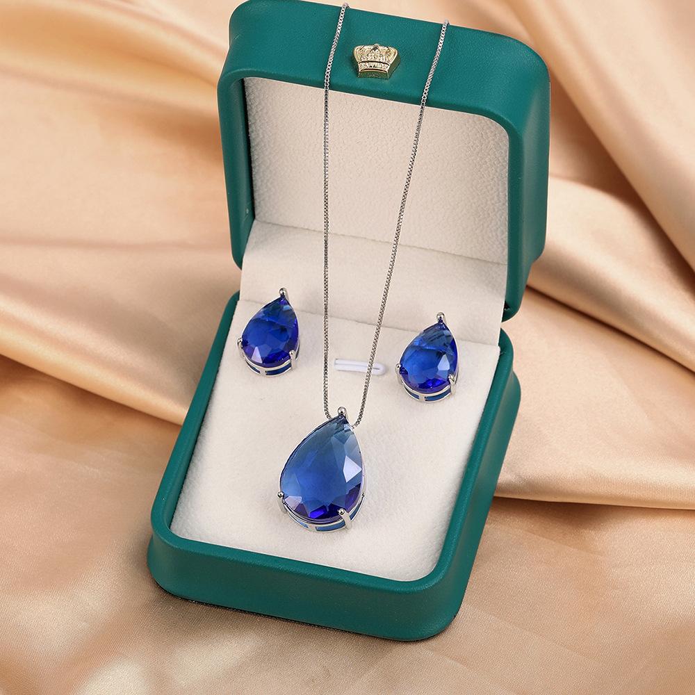 

925 Sterling Silver Set High Quality Necklace Earring Chain Fashion Jewelry For Women Wedding Birthday Gift No box