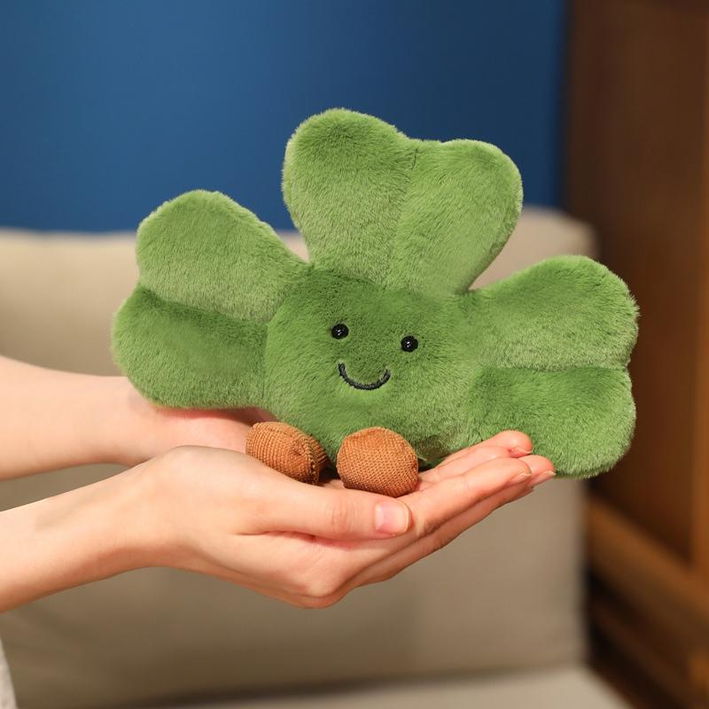 Lucky Clover Plush 3-Leaf Stuffed Plant Super Soft Huggable Shamrock Gift for St. Patrick’s Day&Good Luck Lovers Birthday Gift