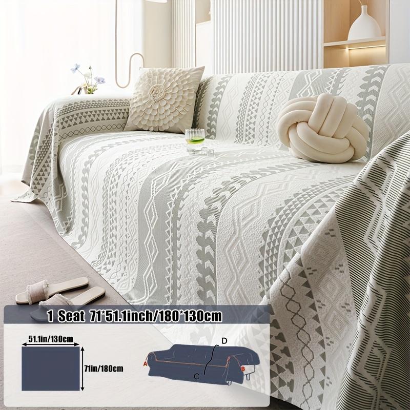 

Современный геометрический чехол для дивана, Нескользящая и устойчивая к домашним животным подушка для дивана на 1-4 места, Прохладный и удобный декор для гостиной, Стильный абстрактный дизайн 1 Seat 71*51.1inch / 180*130cm зелёный