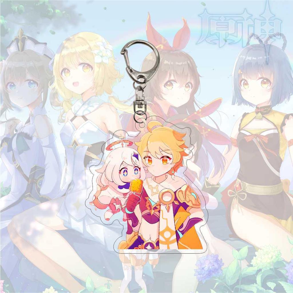Cartoon Anime Keychain Acrylic Double Sided Keyring Jewelry Accessories for Fans Gifts