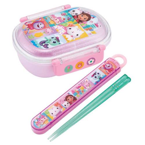 Skater Children's Bento Box, 360ml Capacity, Fluffy Lid, Made In Japan, Single Tier, Dishwasher and Microwave Safe, Gabby Dollhouse Design, Girl's, QA