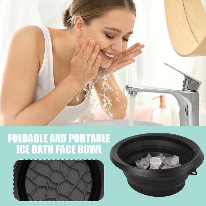 Face Bowl Quick Cooling Foldable Silicone Wash Basin With Built-In Ice Tray Bathroom Accessories Portable Washing Basin For