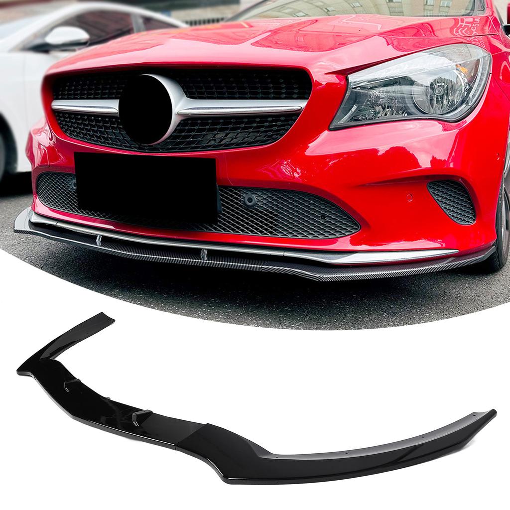 3PCS Front Bumper Lip High Strength ABS Bumper Lip Spoiler Body Kit for CLA-Class C117 Facelift Standard 2016-2019
