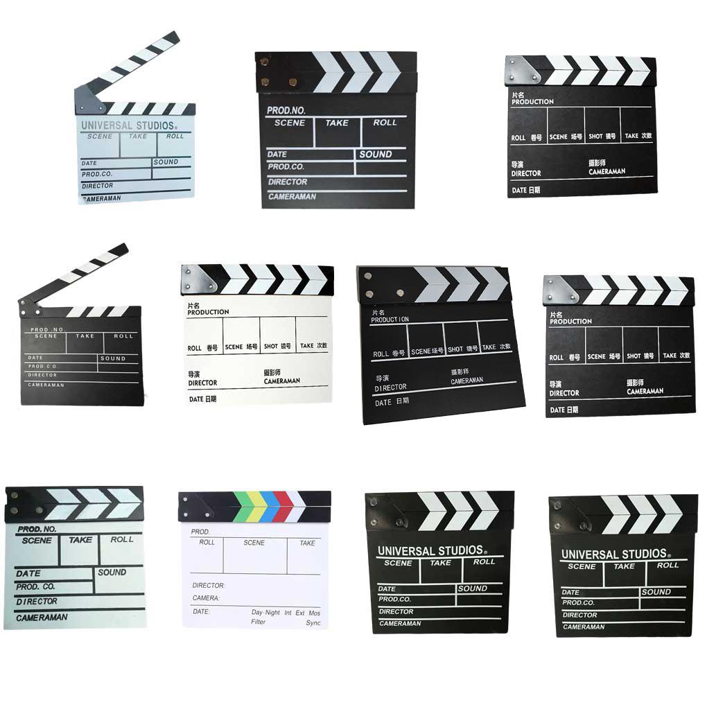 Movie Clapperboard Professional Printed Pattern Wood Video Director Clapperboards Scene Boards Accessories