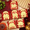 6pcs Paper Red Packet Cartoon Luck Pocket New Year Blessing Red Envelope Bag  New Year