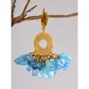 Eetit Spring Summer Fashion Bohemian Blue Cloth Flower Drop Earrings Exclusive Stainless Steel Handmade Fairy Jewelry