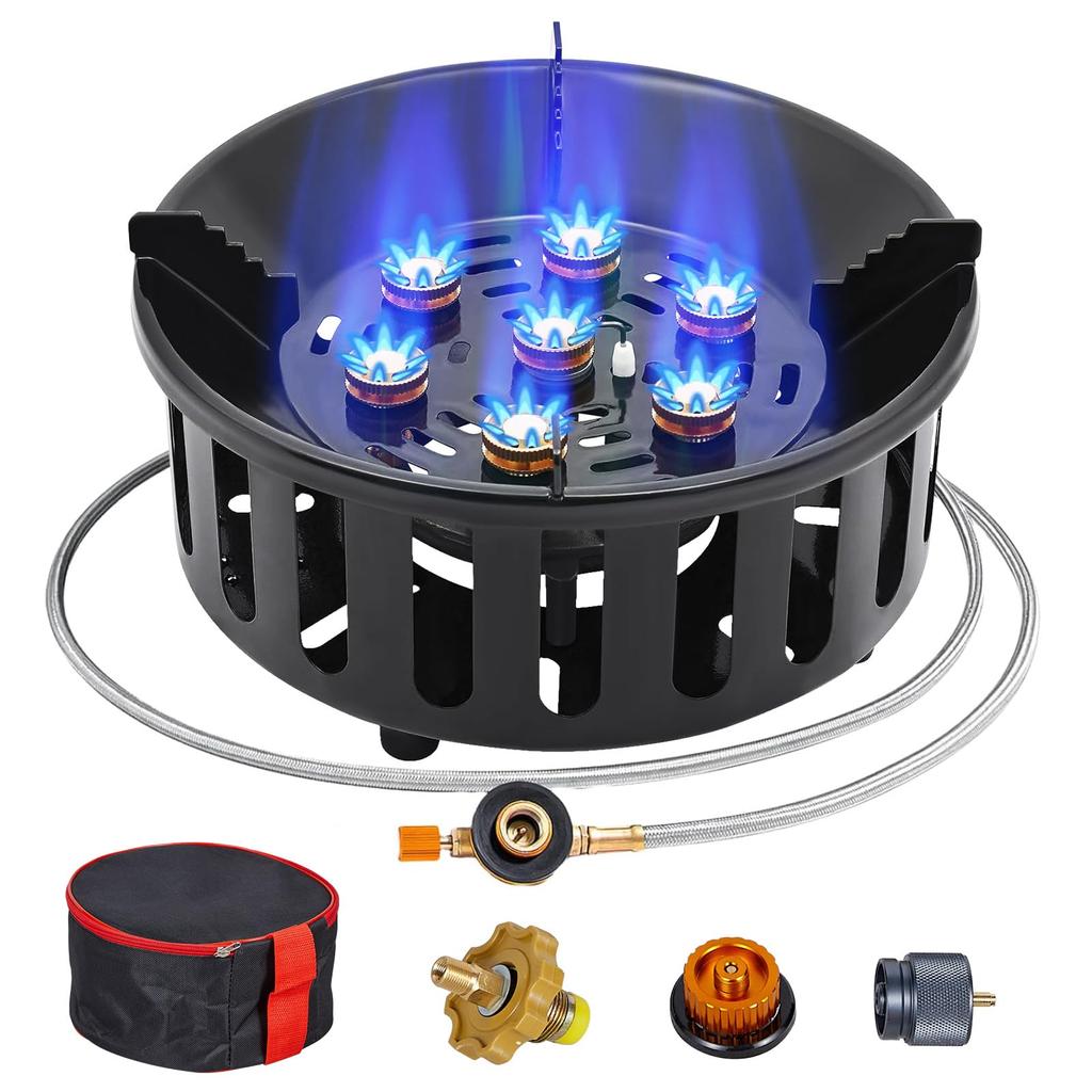 Outdoor Windproof Camping Gas Stove Furnace Burning Propane Burner With Piezoelectric Ignition For Picnic Cooking Hiking Burner