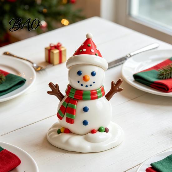 Exquisite Resin Craft for Shelf Christmas Figurine, Cute Clay Style Santa Snowman Gingerbread Man Charming Seasonal Ornaments Entrance Statue, Festive