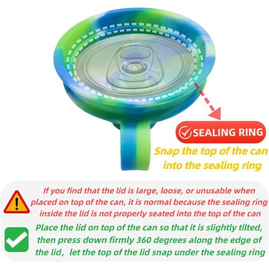 4Pcs Silicone Soda Can Lids with Telescopic Straw Energy Drink Canning Lids Reusable Pop Can Covers for Soda Coke Beer Juice