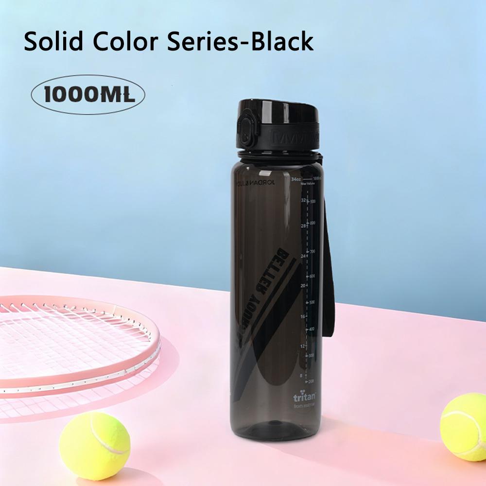 1000ML Large Capacity Sports Bottle, Outdoor Travel Gym Jugs Water Bottle with Straw for Sport, Gym, Running, School