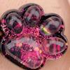 Clear Cat Paw Squeeze Toy Anxiety Stress Relief Glitter Kitten Paw Pinch Sensory Toy