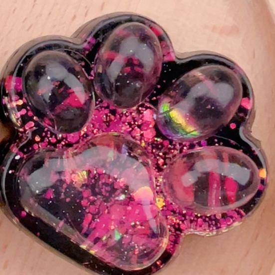 Clear Cat Paw Squeeze Toy Anxiety Stress Relief Glitter Kitten Paw Pinch Sensory Toy