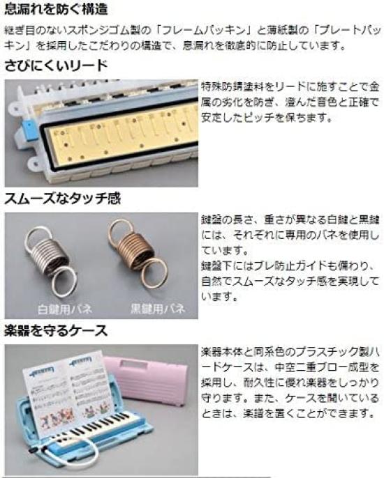 Yamaha keyboard harmonica pianica 32 keys P32E  P32EP with our original sticker (Blue cross included)