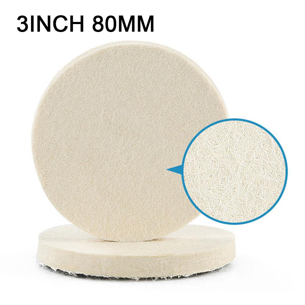 Professional Grade 80mm Wool Felt Buffing Pads Set of 2 for Refinishing