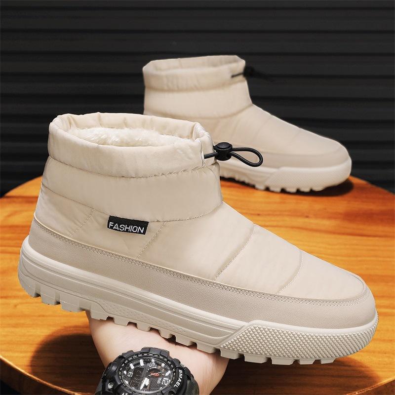 Śniegowce męskie zimowe buty bawełniane polarowe termiczne buty casualowe botki do połowy łydki męskie buty bawełniane buty chlebakowe buty z wysoką cholewką