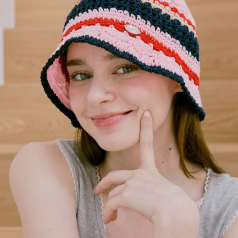 

Slowslowly №230 / Панама-ведро из хлопка «Сахарная вата» _ Розовая pink