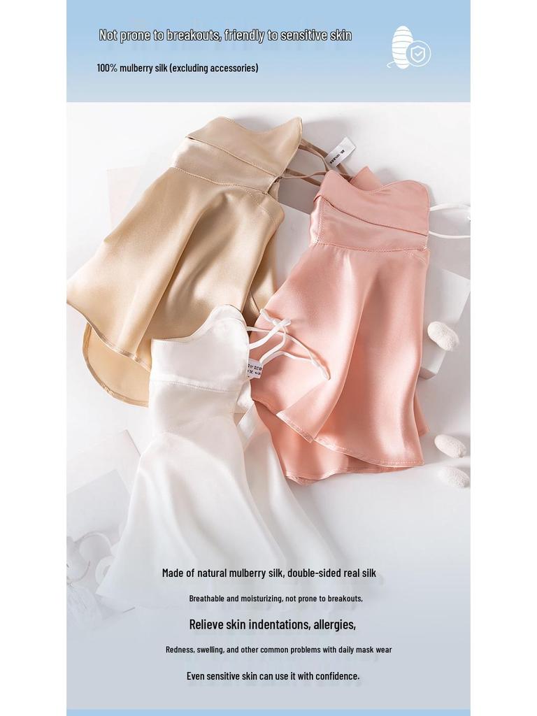 Summer Silk Anti-UV Women's Lightweight Face Mask: Eye Protection & Large Mulberry Silk Driving Cover