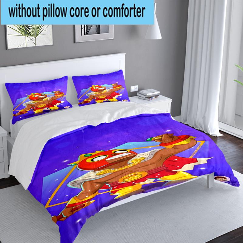 3PCS Brawl Stars Bedding Set,Including 1pc Duvet Cover And 2pcs Pillowcases Perfect for Bedroom, Dormitory, Large size Fan Christmas gift