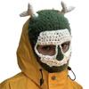 Neue handgemachte gehäkelte Eisstreifen Kaninchen Ohr Blume Ski Maske Erwachsene Hut
