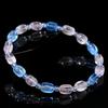 Hongchu Crystal Natural Morganite Sugar Bean Irregular Shape Bracelet Morganite Faceted Bead Freeform Bracelet