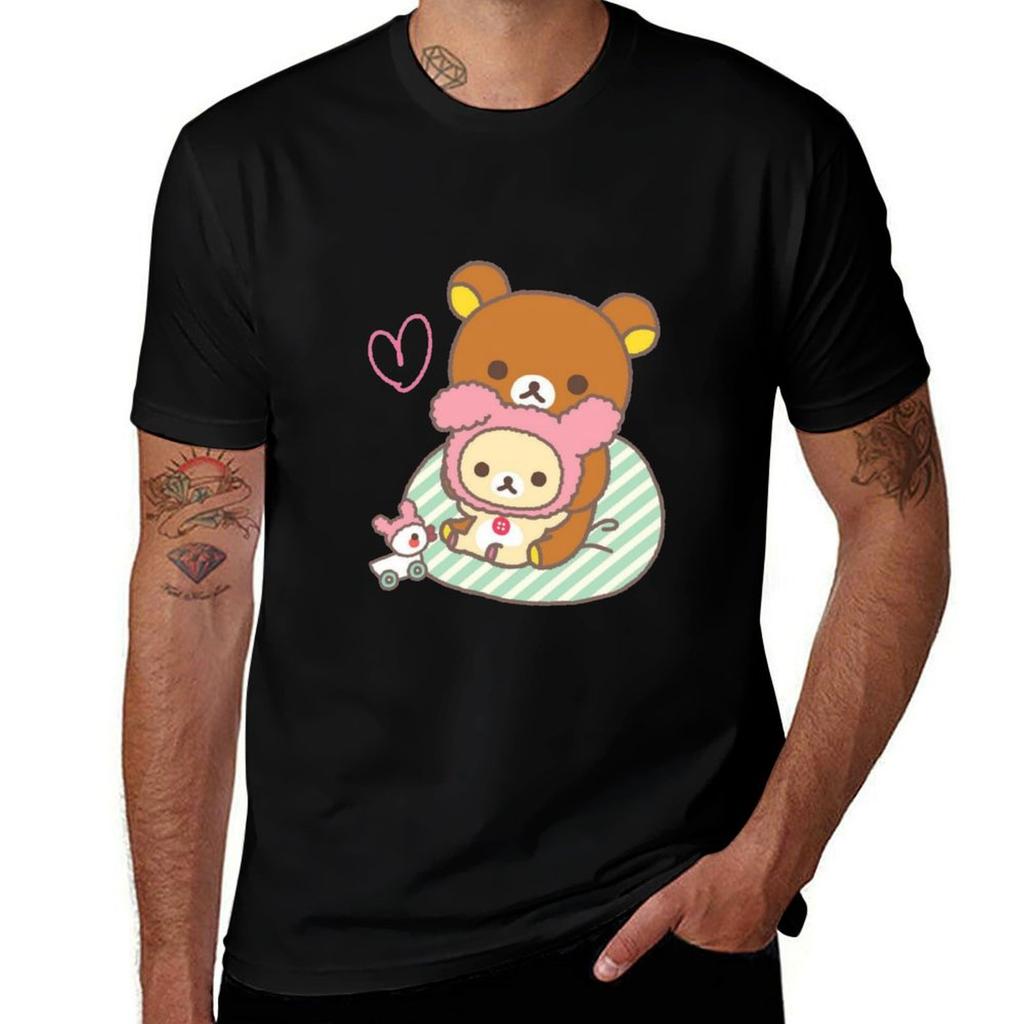 Cute Rilakkuma And Korilakkuma Tshirt Stylish Graphic Short Sleeve Top