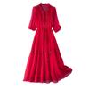 Lace-Up Waist Red Mulberry Silk Fairy Dress