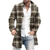 Spring New Men's Pocket Versatile Daily Retro Stand Up Collar Medium Long Woolen Coat Men's Casual Coat Men's Clothing