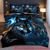 3Pcs 3D Wolf Animal Dreamcatcher Printed Duvet Cover Set Cool Visual Queen Bedding Sets No Filling For Boys Teen Bedroom Decor