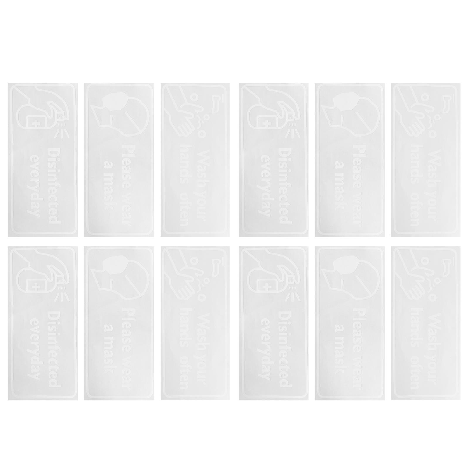 

4Set English Warning Signs Safety Marking Wall Hanging Stickers for Showcase Public Places